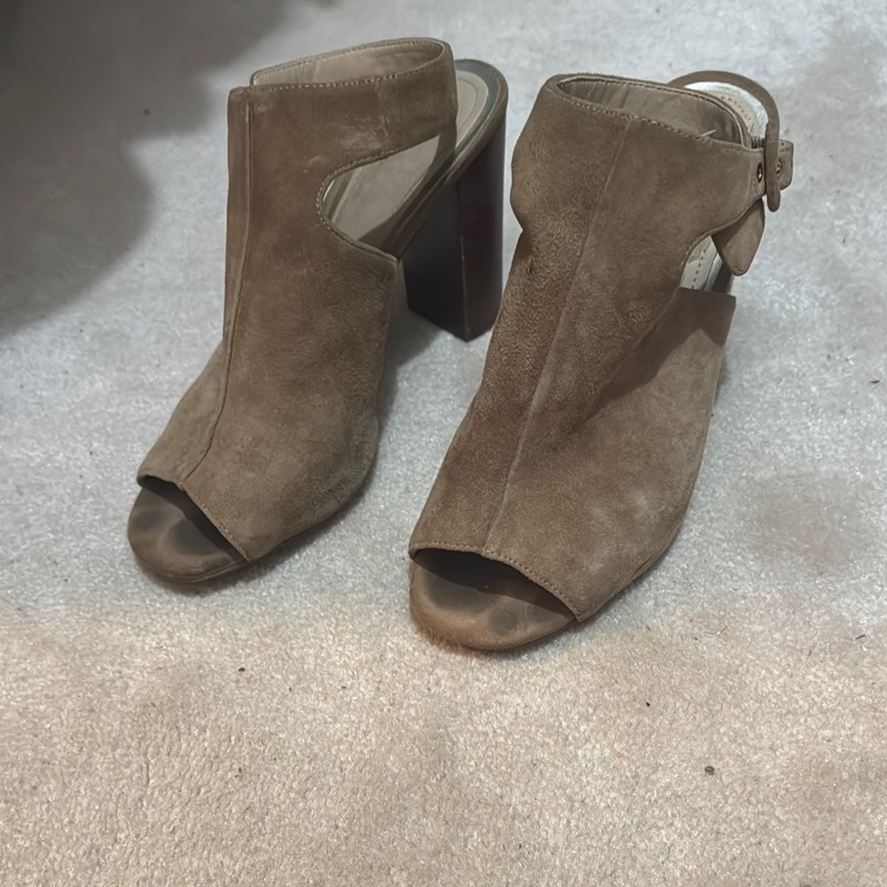 MICHAEL Michael Kors Brown Suede Mules with Block Heel